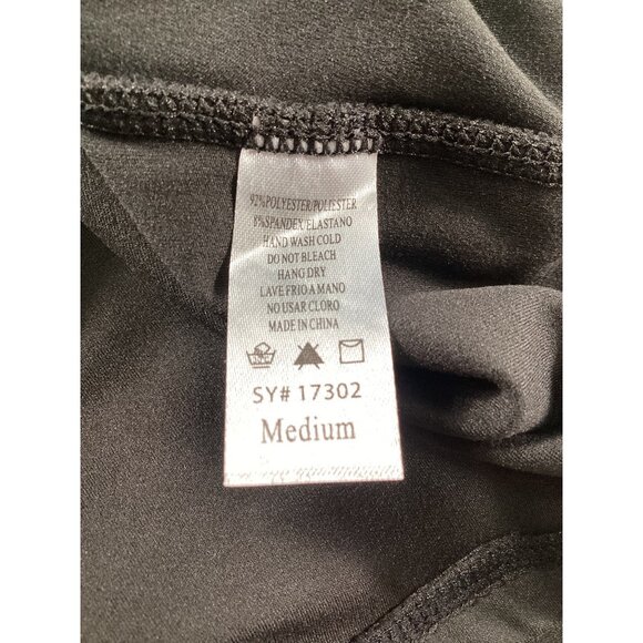 Black Maternity Leggings Medium High Waist Stretchy Polyester & Spandex NWOT - Picture 4 of 8